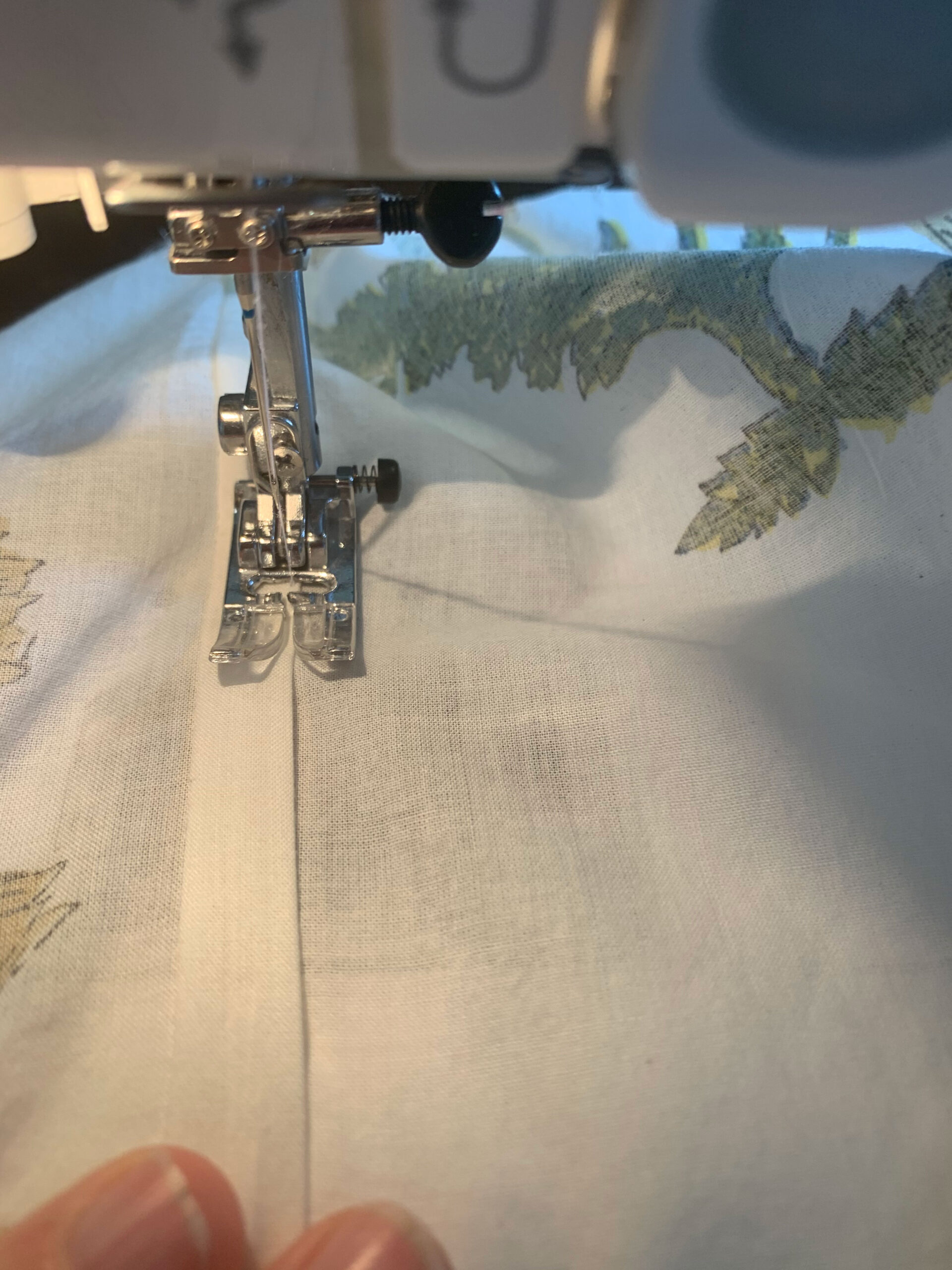 sewing along flat felled seam