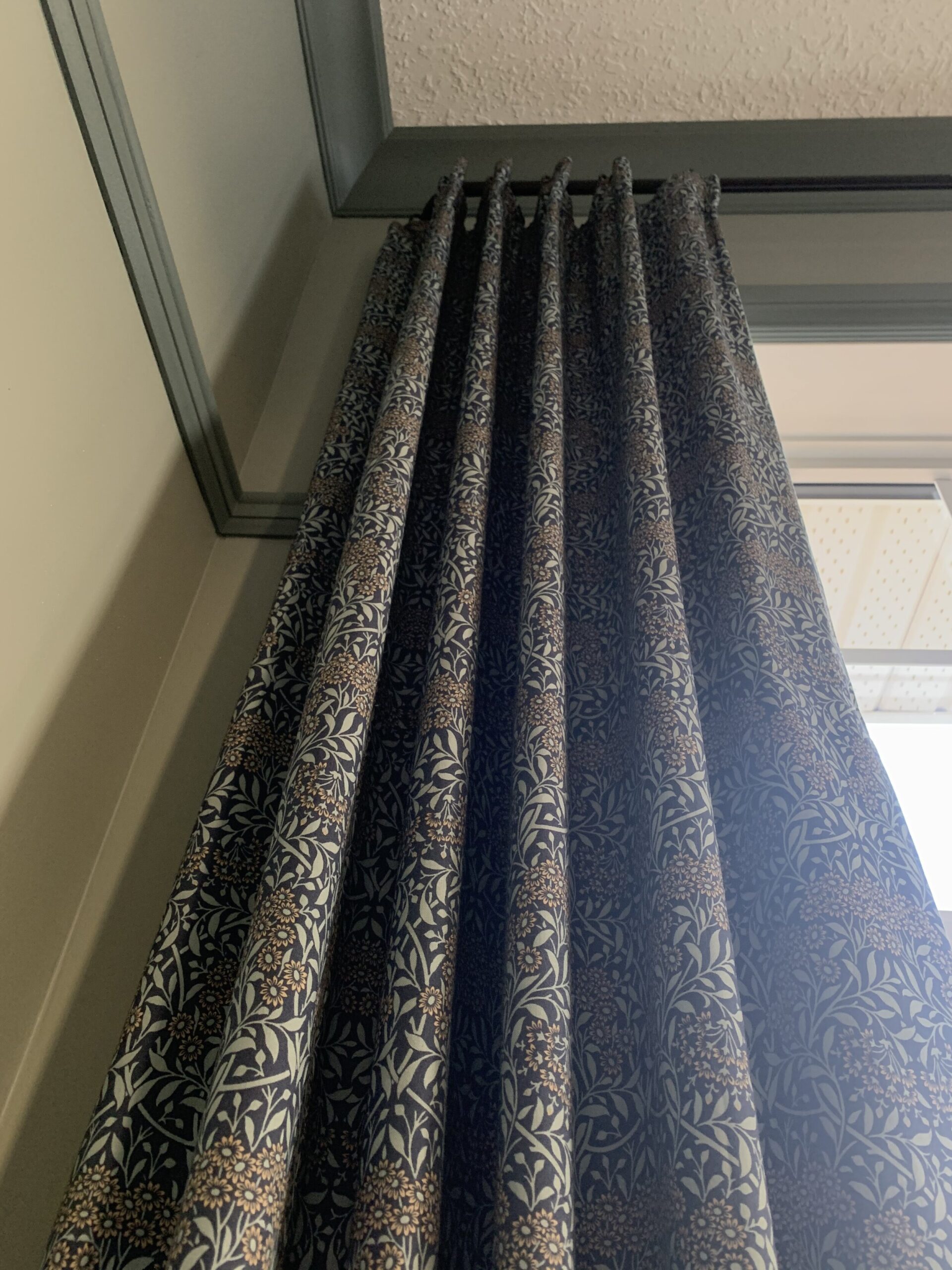 floral curtain with single pleats