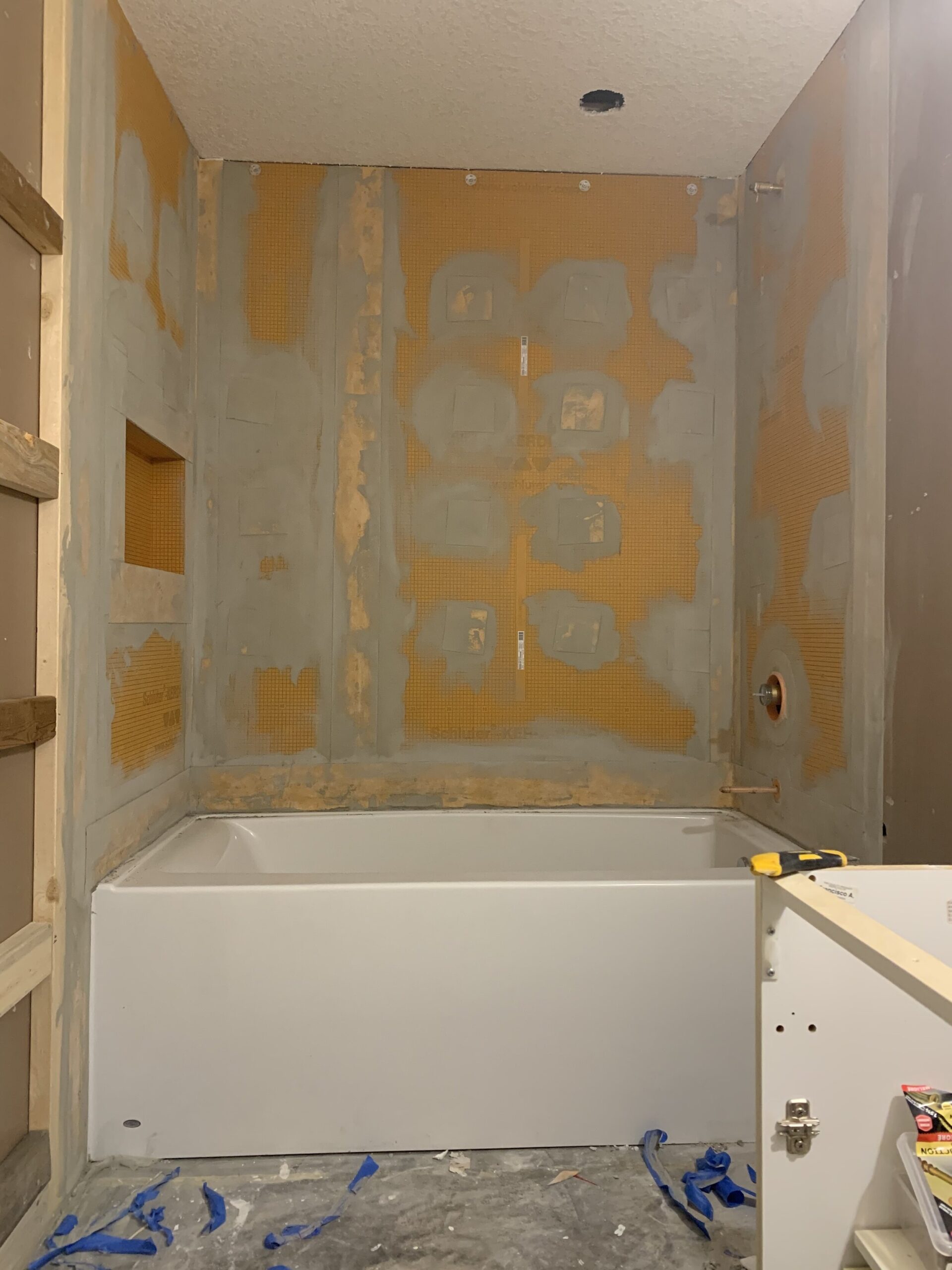 One Room Challenge Spring 2021 –  Week 2 – How to Waterproof a Tub Surround