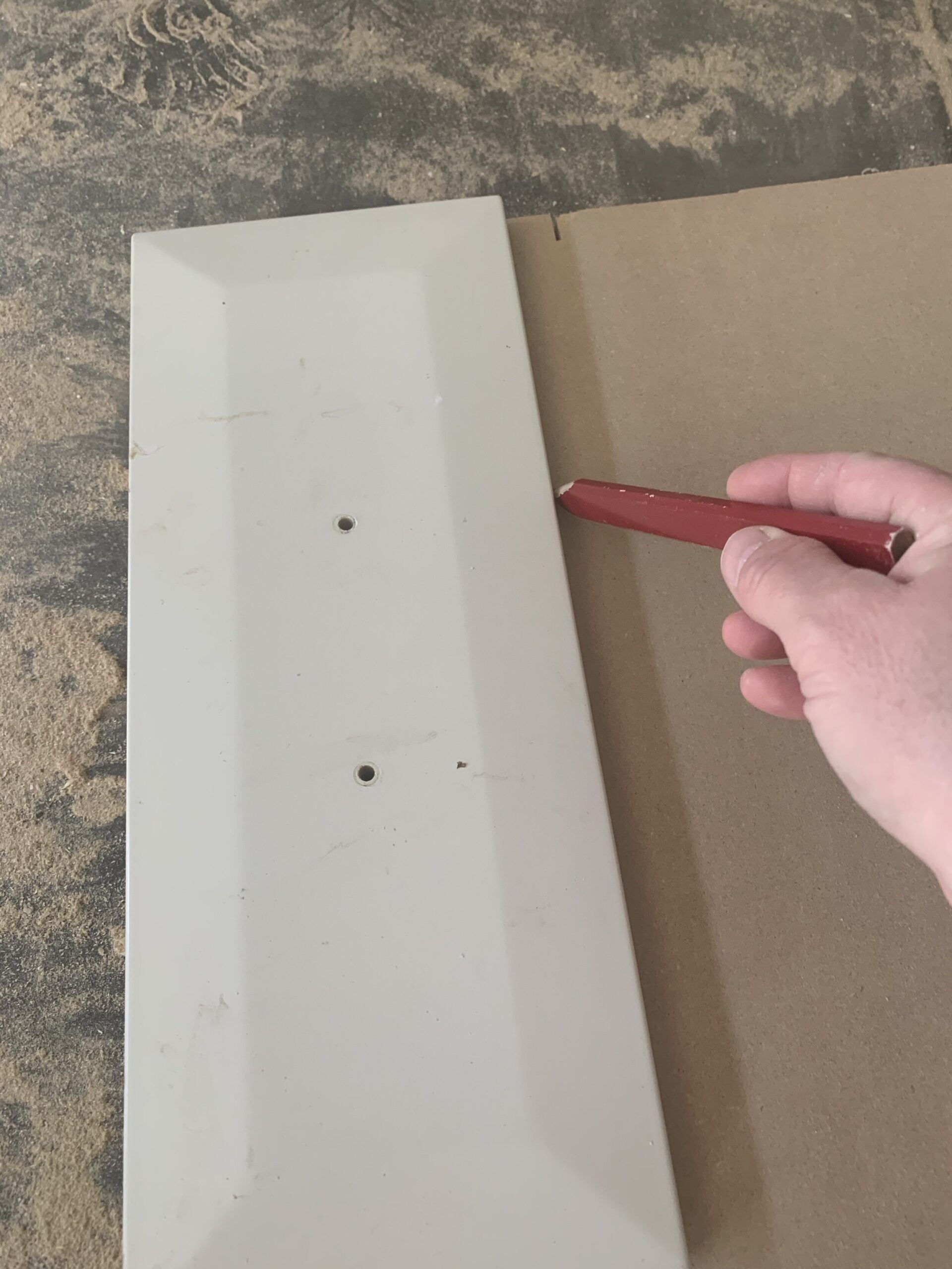 Tracing a drawer front onto a new piece of MDF