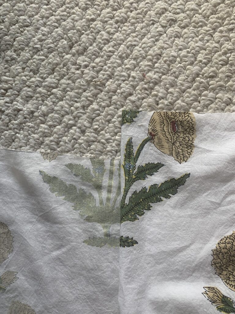 lining up a pattern on two sides of a floral fabric