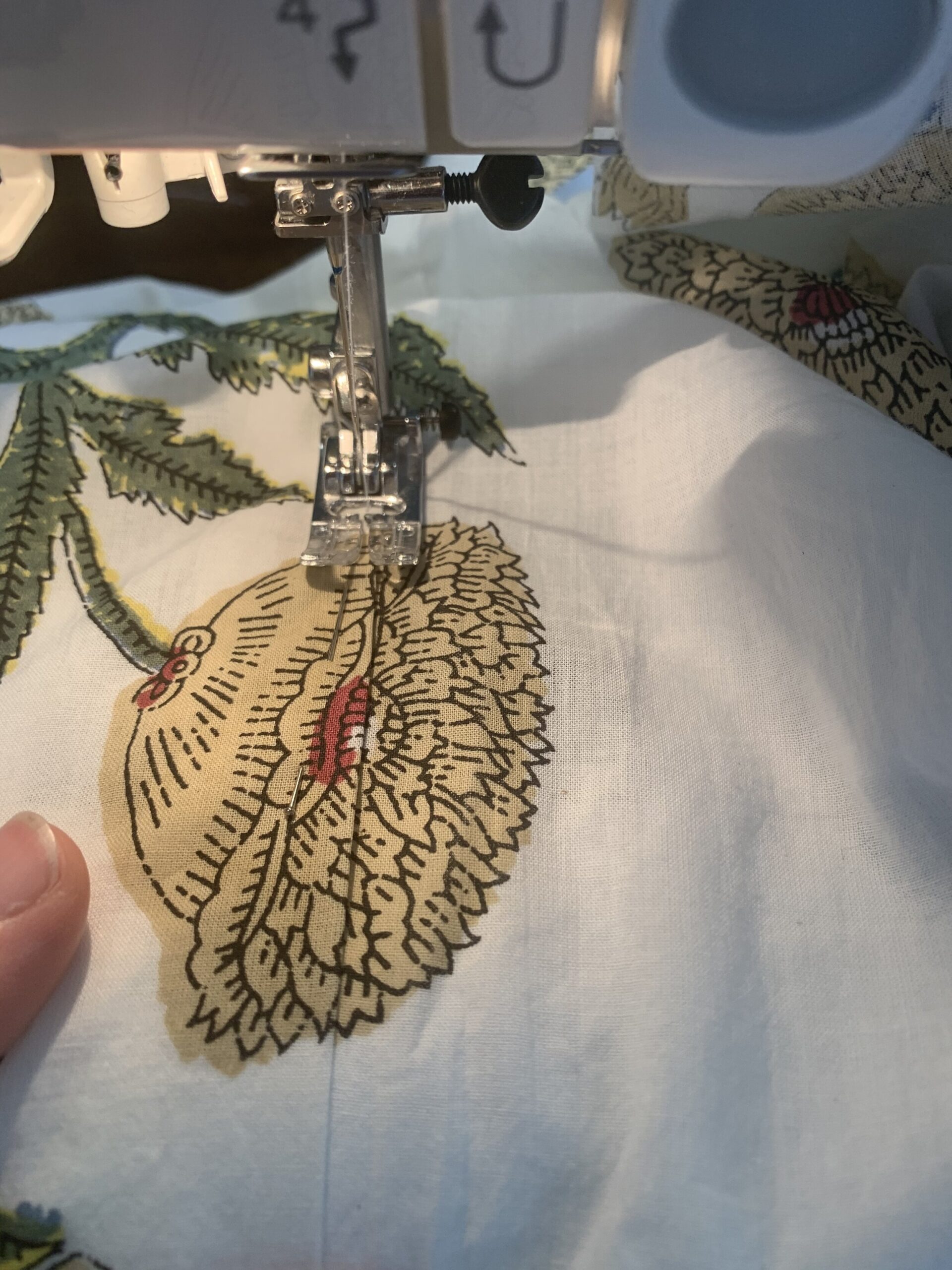 Sewing two sides of floral fabric together 