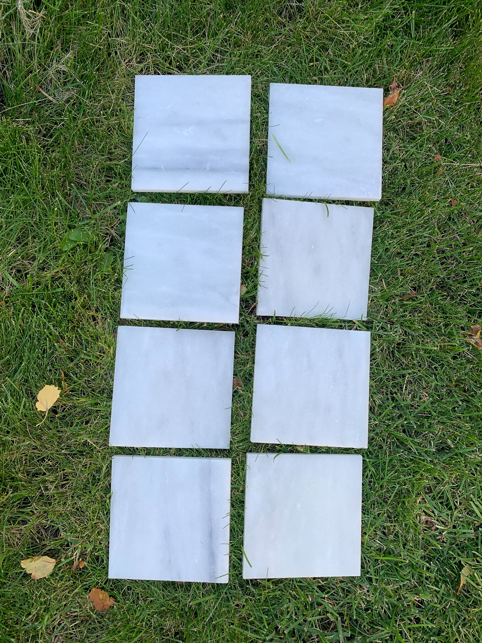 Marble tile cut into 5" squares