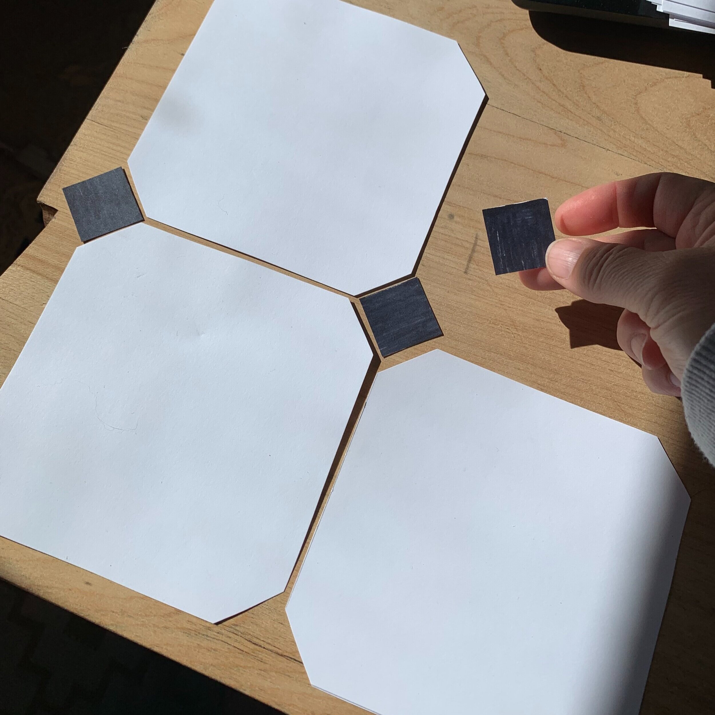 making a paper template for octoagon and dot tile