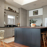 Modern Traditional Kitchen with Beige and black cabinets