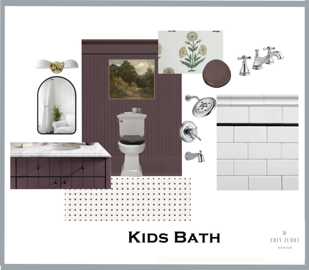 Purple Kids Bathroom Moodboard