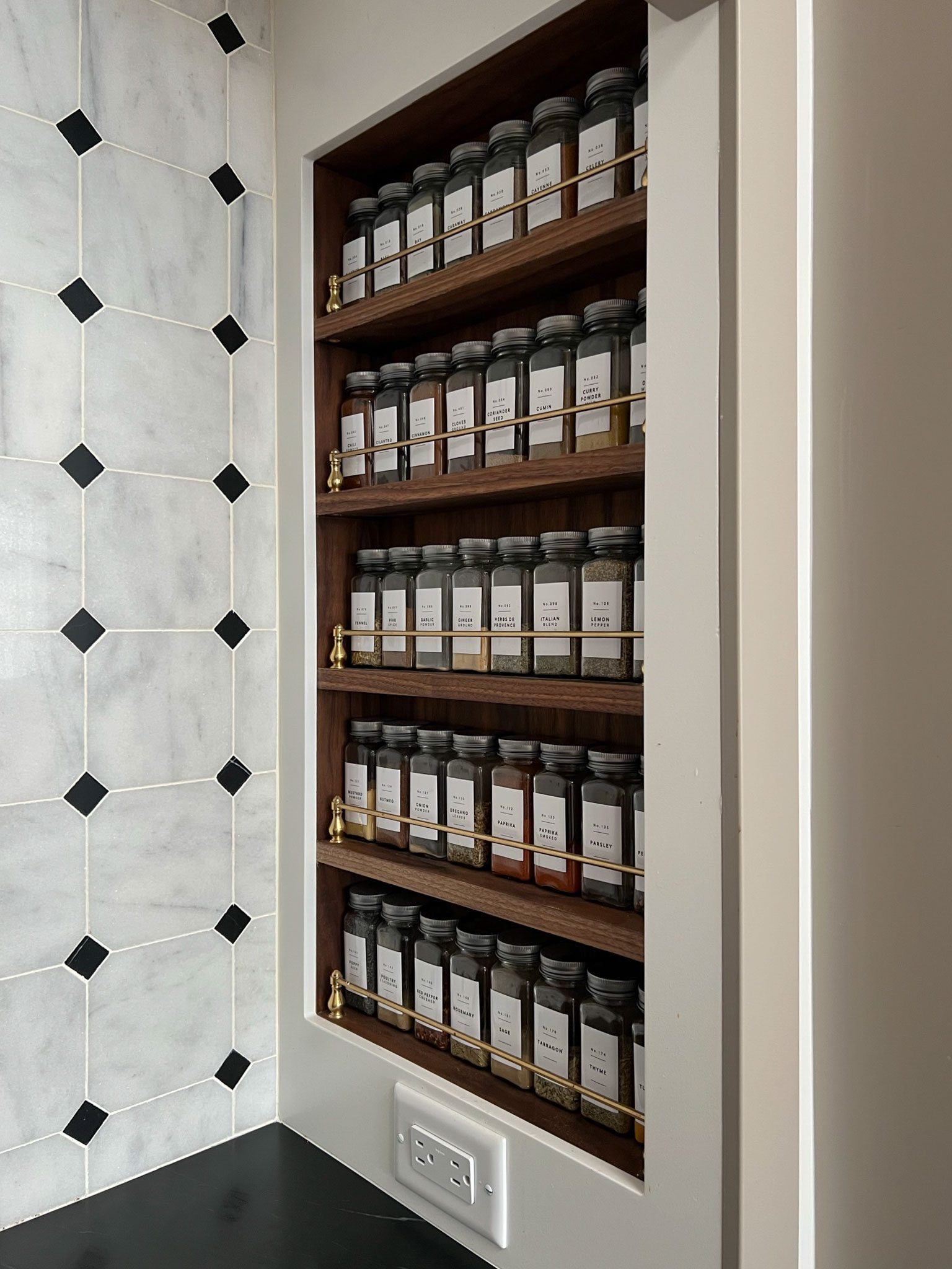 Spice Storage, Spice Rack, Wooden Crate, Under Cabinet Spice Cabinet,  Shelving for Spices 