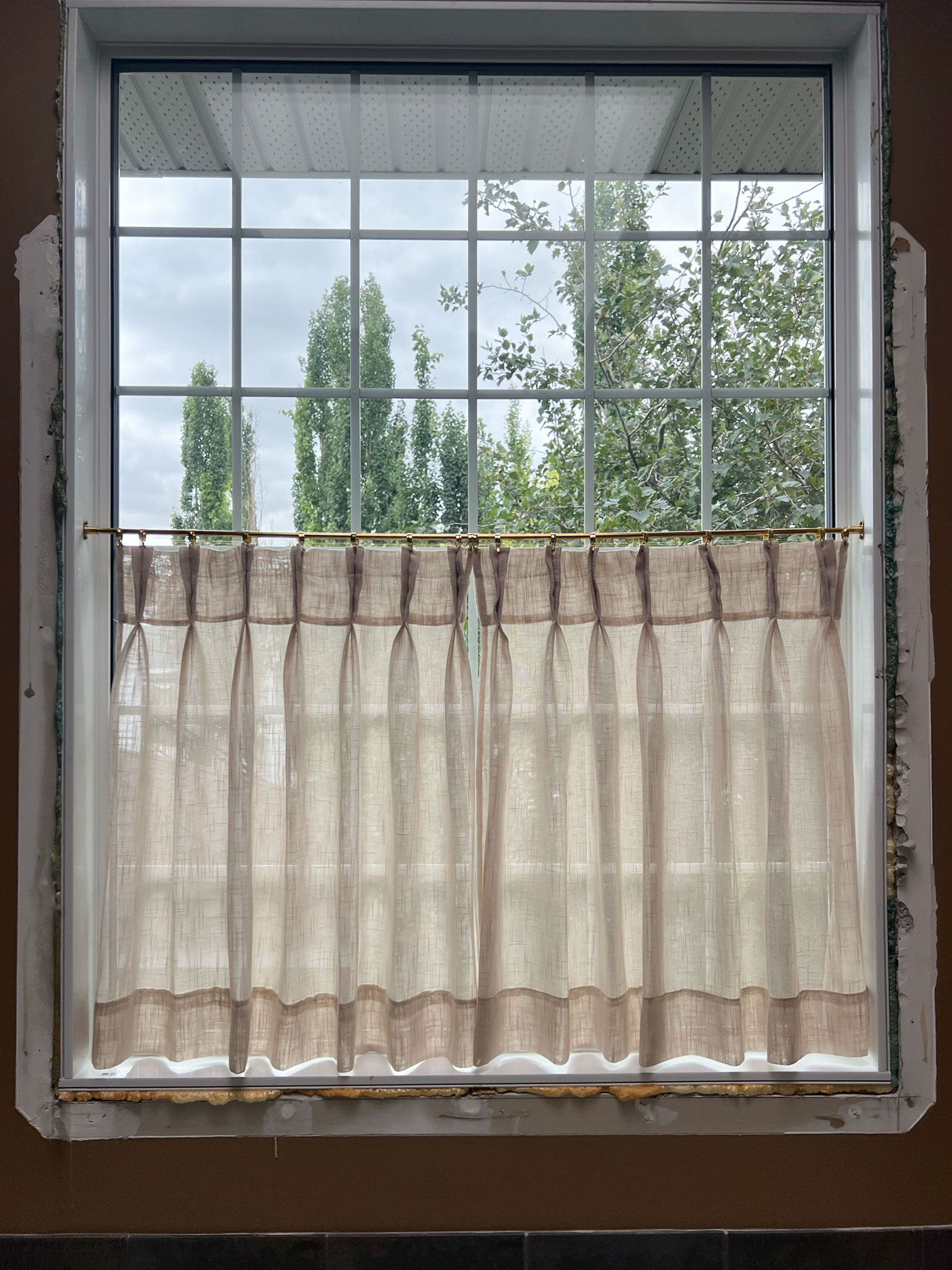 Double Pinch Pleat Sheer Curtain - Heading for Rings and Hooks