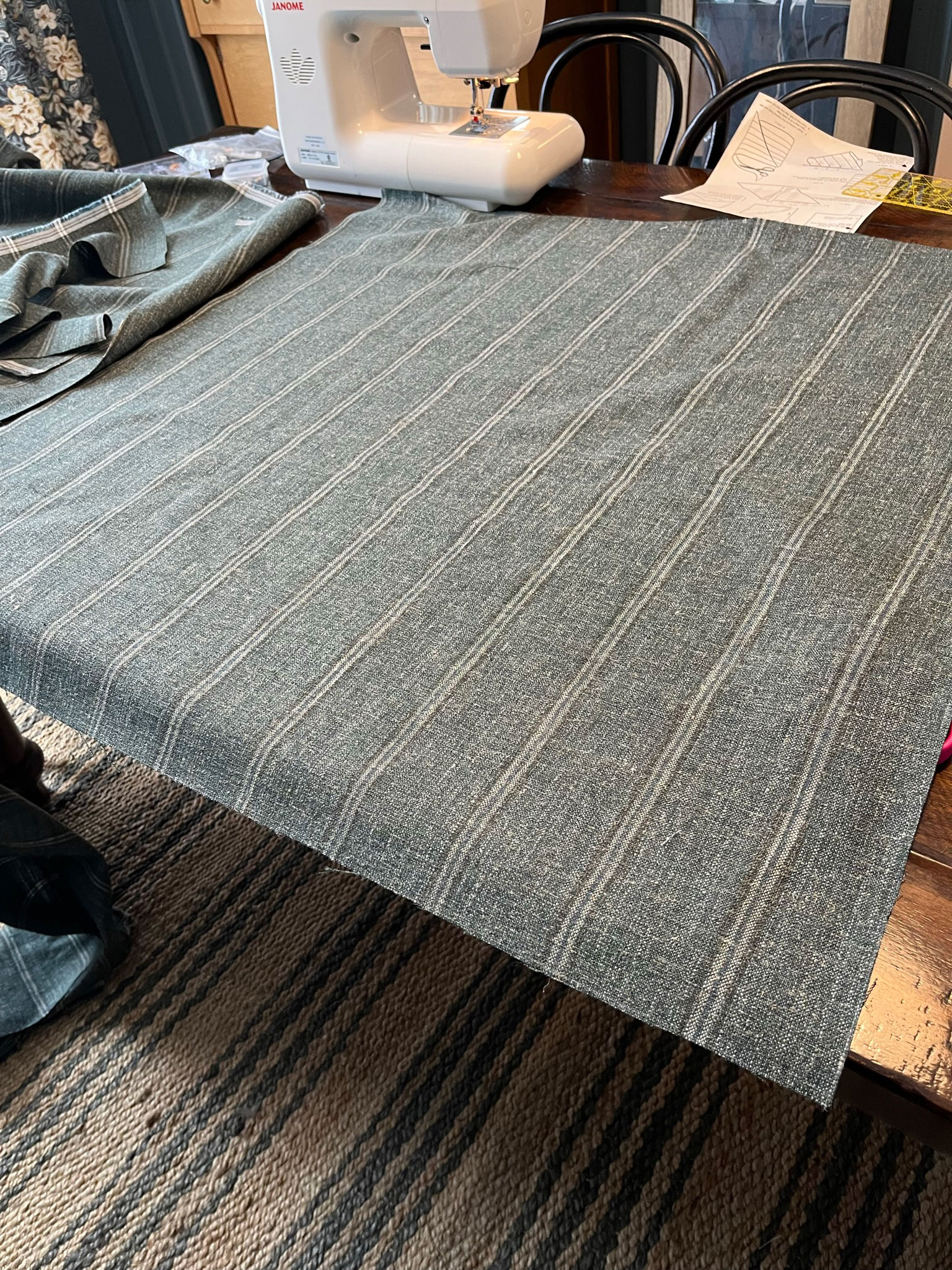 a square of fabric laying on a table