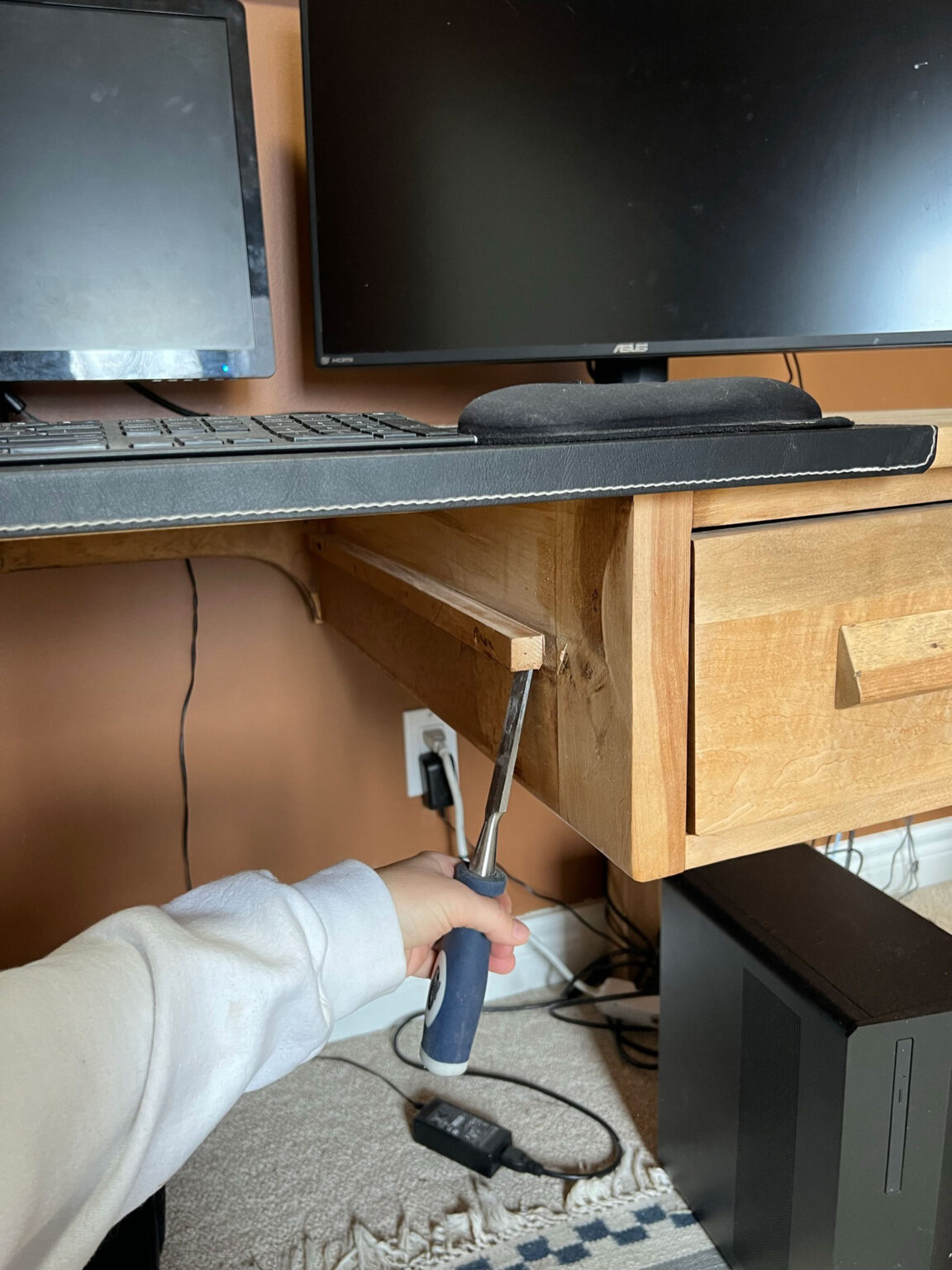 DIY Under Desk Keyboard Tray (in a Drawer!) Erin Zubot Design