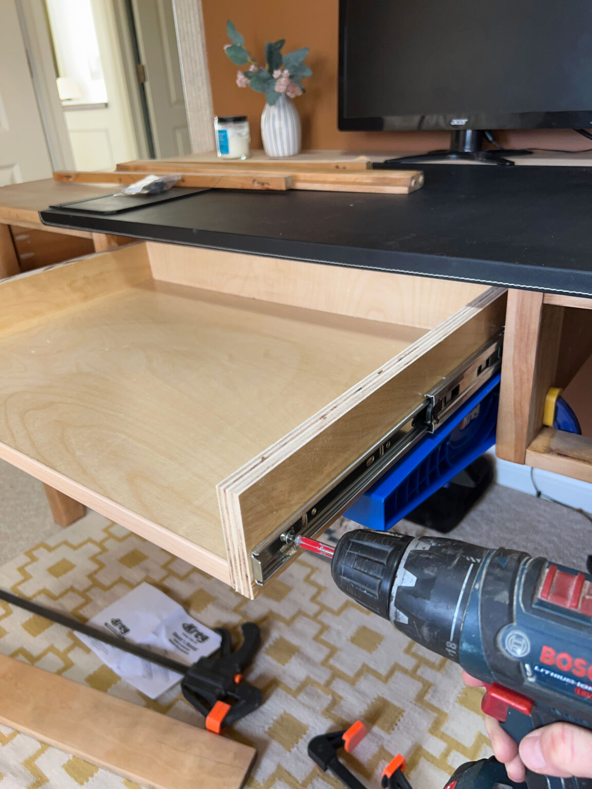 DIY Under Desk Keyboard Tray (in a Drawer!) Erin Zubot Design
