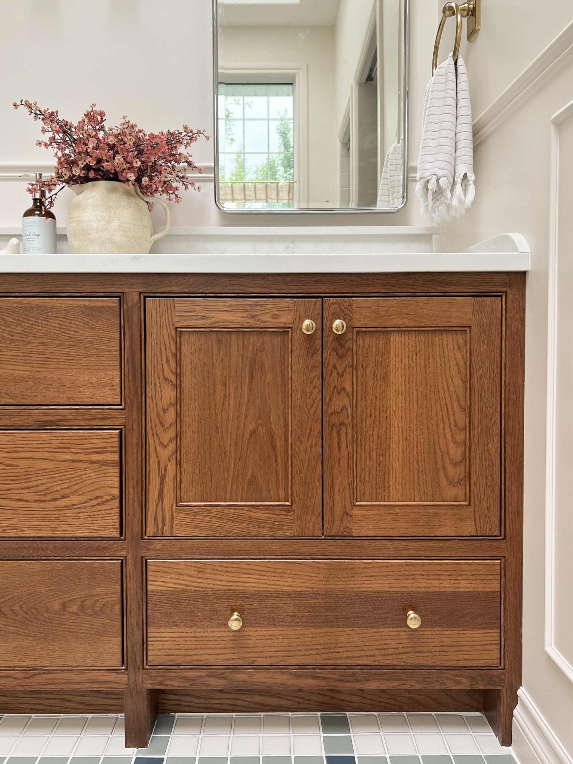 Custom oak vanity