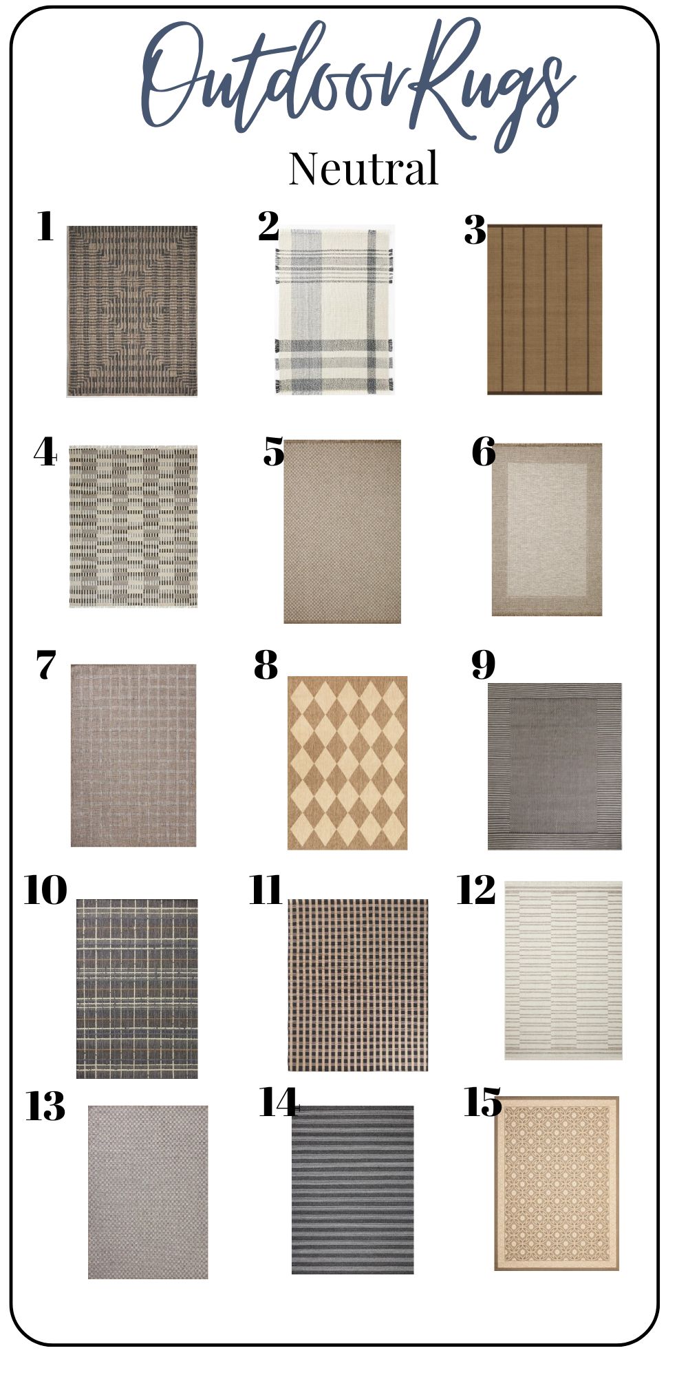 outdoor patio rug ideas with neutrals