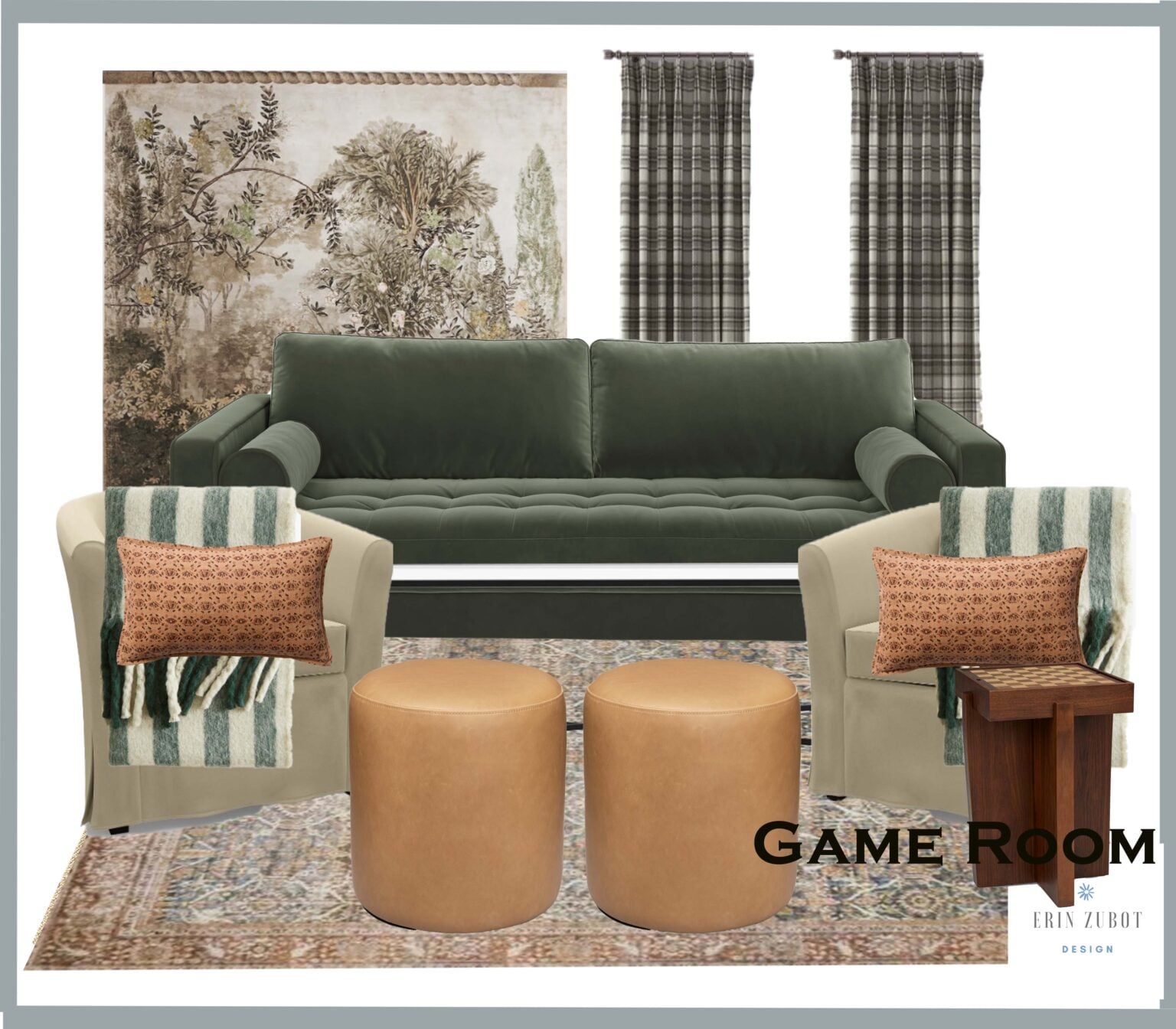 Basement Reveal & How to Add Color to a Neutral Living Room - Erin ...