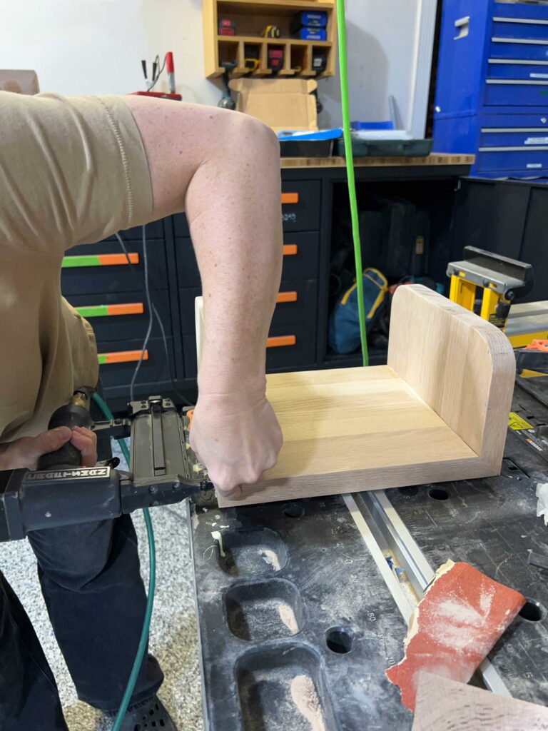 How to Build an Easy DIY Couch Armrest Table Tray - Erin Zubot Design
