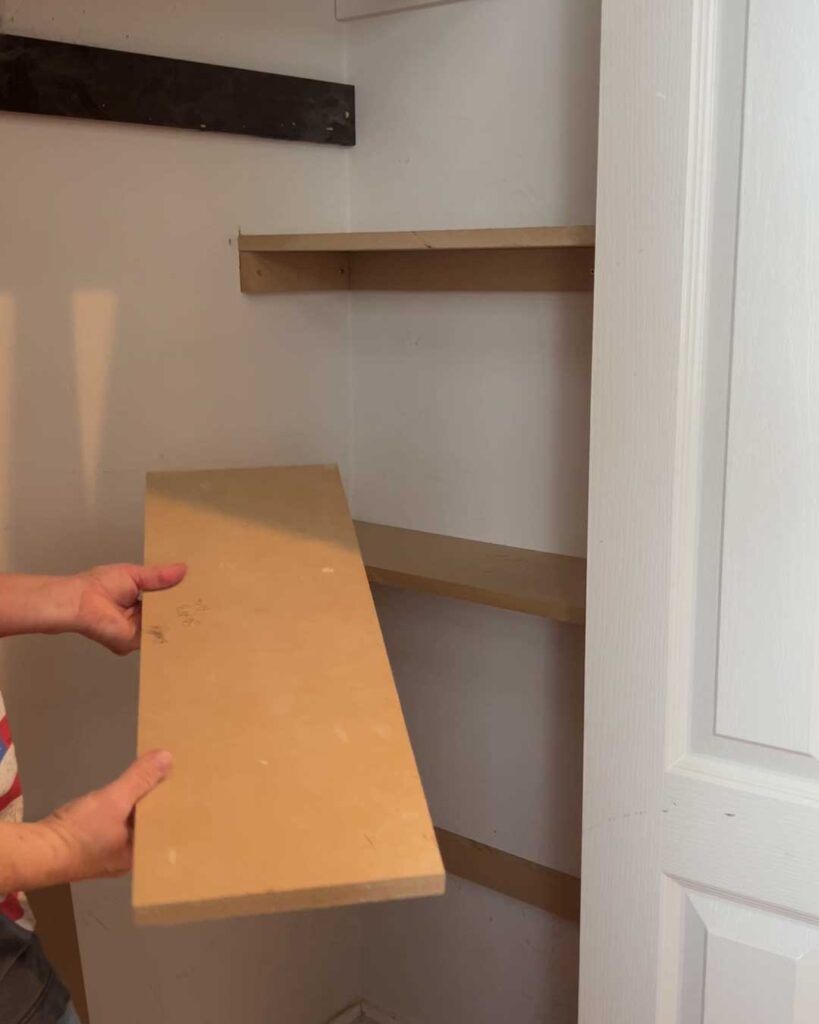 How to Build Simple DIY Closet Shelves Into a Corner - Erin Zubot Design