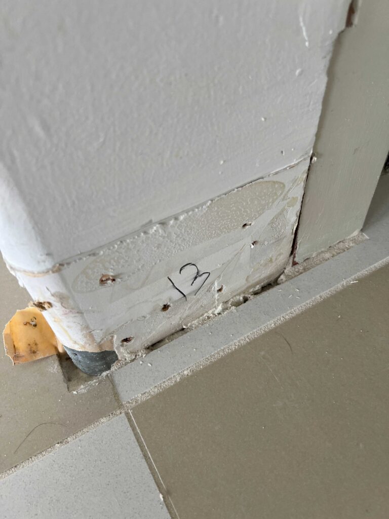 wall with number on it