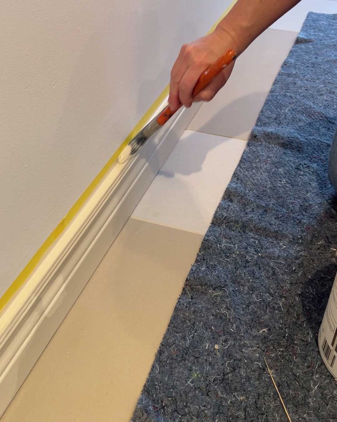 Painting caulking and baseboard