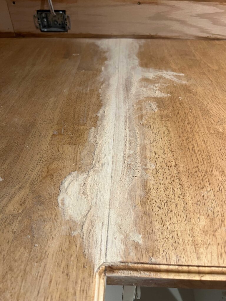butcherblock seam sanded out