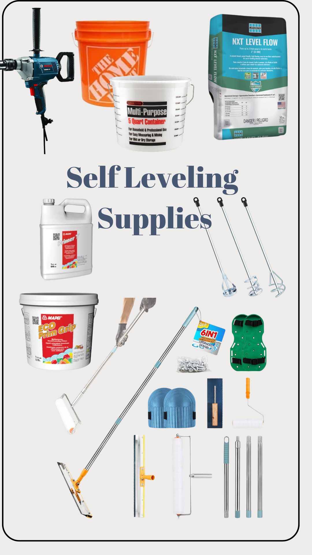Self levelling supplies