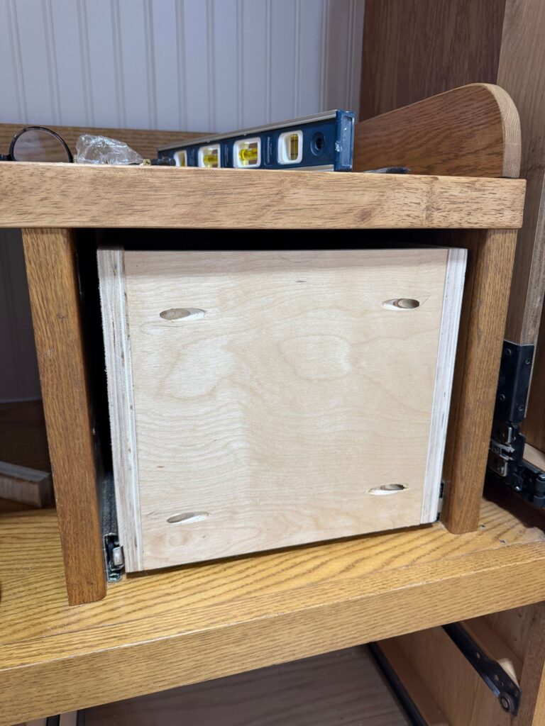 Building a drawer for the DIY coffee bar.