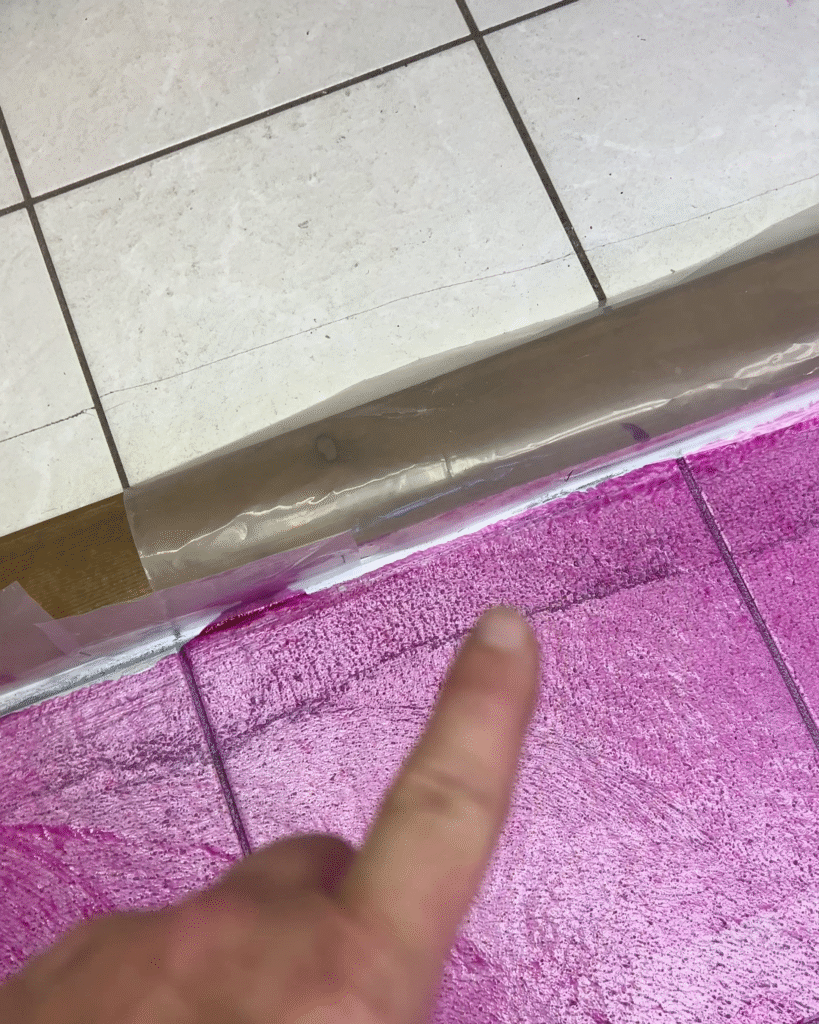 A seal at the edge of the floor before adding self levelling concrete