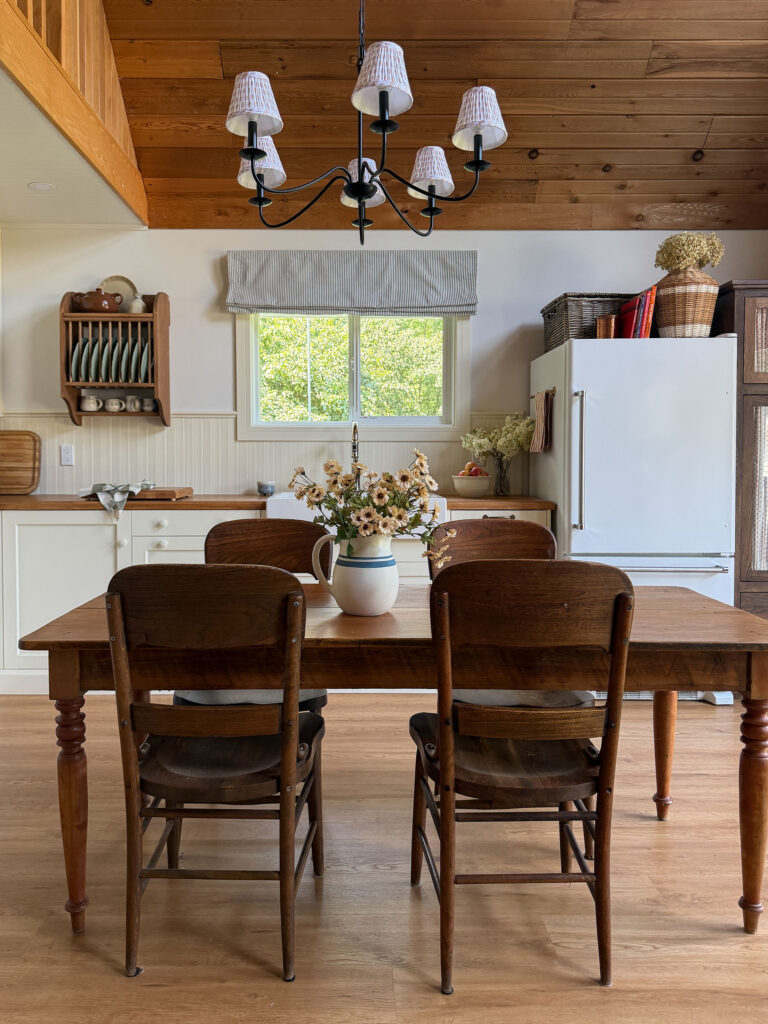 kitchen with wood cabinets, wood ceiling